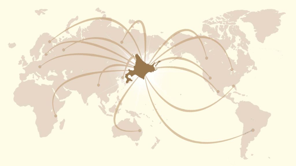 北海道から世界へ広がる図